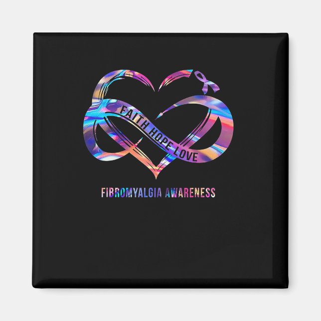 Hope Kärlek Fibromyalgia Awareness 2 Magnet (Framsidan)
