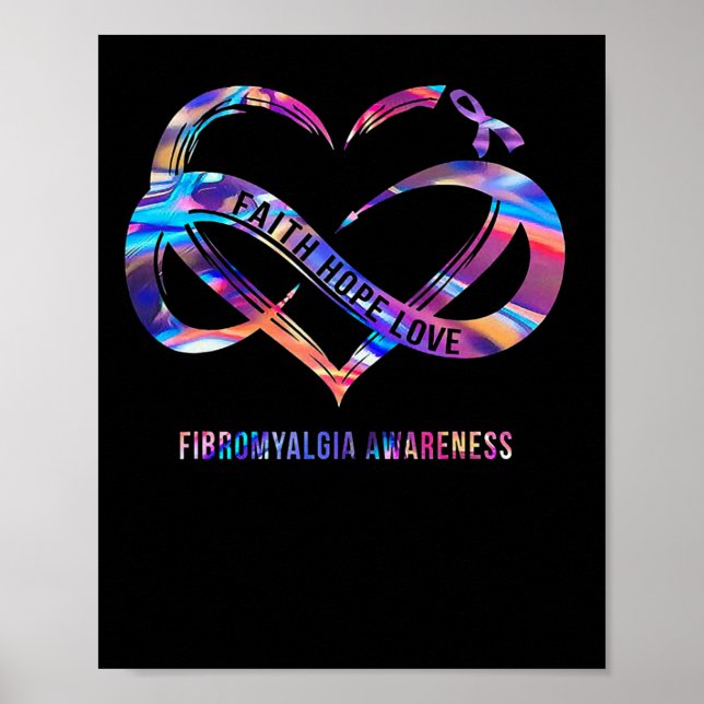 Hope Kärlek Fibromyalgia Awareness 2 Poster (Framsidan)