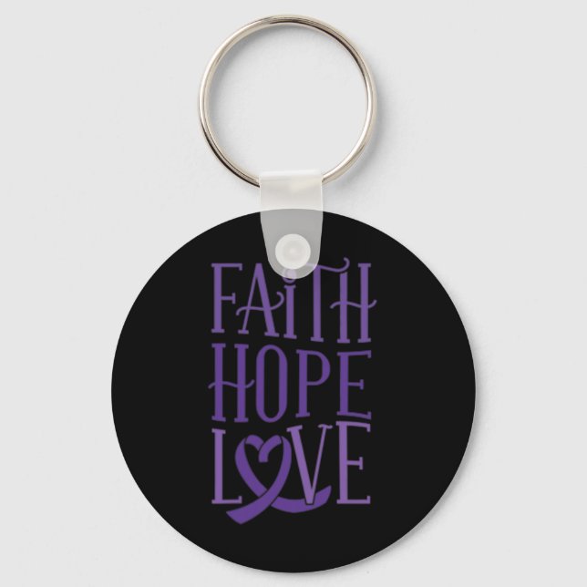 Hope Kärlek - Fibromyalgia Awareness Support Lila Nyckelring (Framsida)