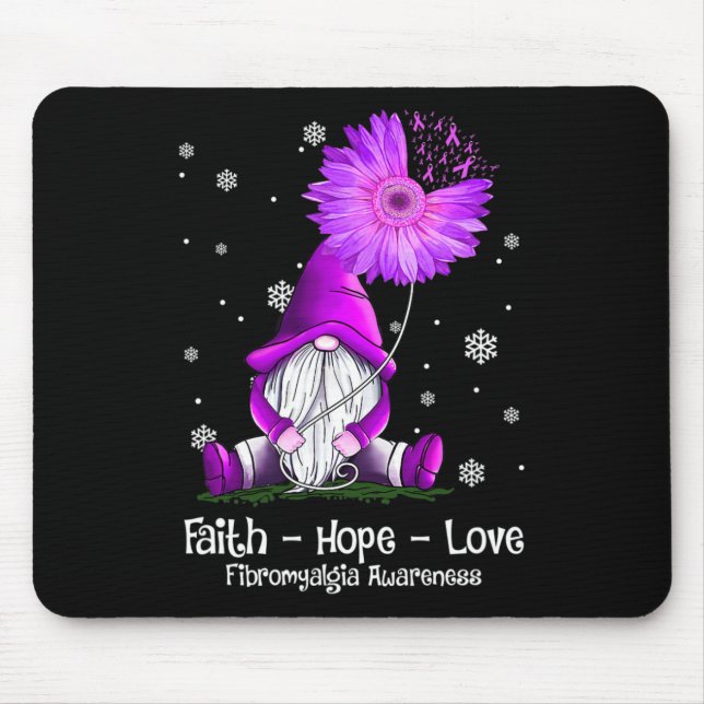 Hope Kärlek Gnome Solros Fibromyalgia Awareness Musmatta (Framsidan)