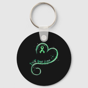 Hope Kärlek Grönt Ribbon Mental Health Awareness Nyckelring