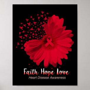 Hope Kärlek Heart Disease Awareness Solros Poster