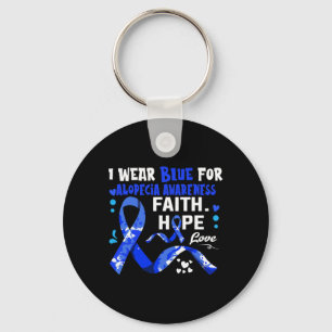 Hope Kärlek I Bära Blue for Alopecia Awareness Nyckelring