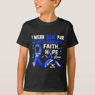 Hope Kärlek I Bära Blue for Alopecia Awareness T Shirt