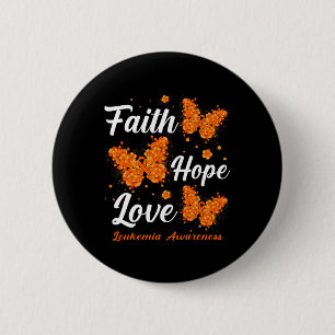 Hope Kärlek Leukemia Awareness Butterfly Knapp
