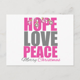 Hope Kärlek Peace God jul Ornaments Helg Vykort