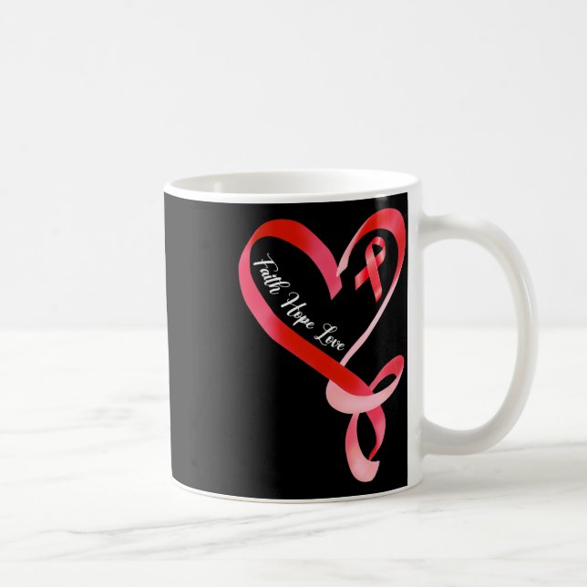 Hope Kärlek Red Ribbon Heart Disease Awareness 1 Kaffemugg (Höger)