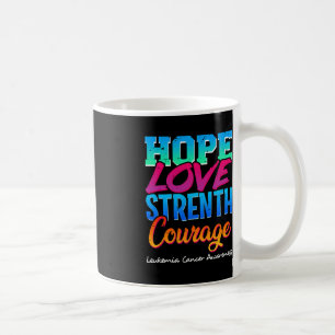 Hope Kärlek Strength Courage - Leukemia Cancer Med Kaffemugg