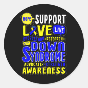 Hope Kärlek World Down Syndrome Day Women Kids Runt Klistermärke