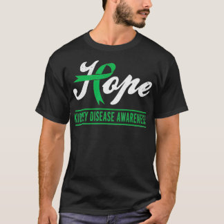Hope Kidney Disease Awareness Månad Grönt Ribbon S T Shirt