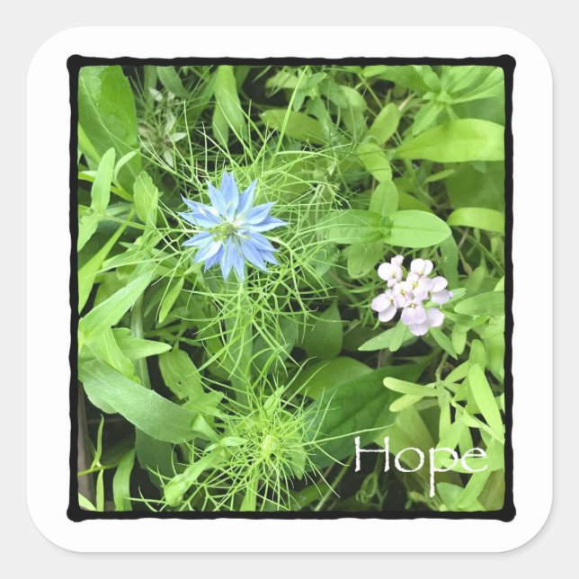 Hope Large Fyrkantigt Klistermärke (Framsida)