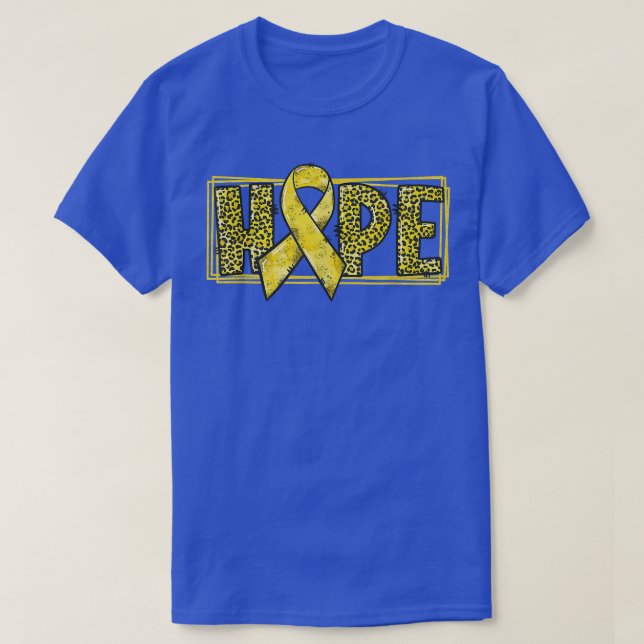 Hope Leopard Guld Ribbon Warrior Childnature Cance T Shirt (Design framsida)