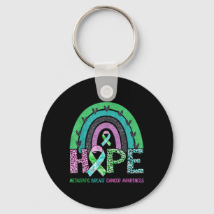 Hope Leopard Rainbow Metastatic Breast Cancer Awar Nyckelring