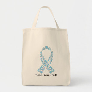 Hope Light Blue Awareness Ribbon Tygkasse