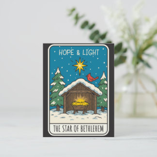 Hope & Light Star of Bethlehem Nativity Scene Helg Vykort