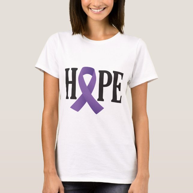 Hope Lila Ribbon Tee Shirt (Framsida)