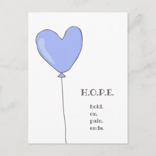 Hope - Lilac Balloon with Sweet motivationCitat Vykort