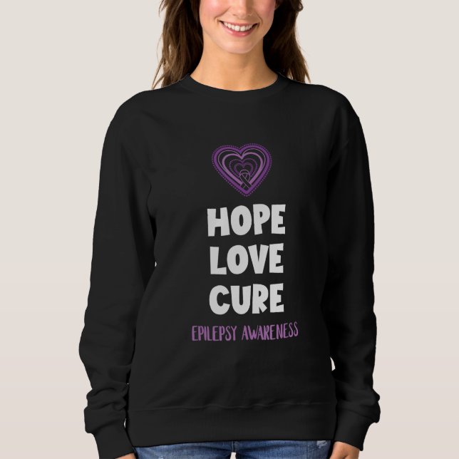 Hope Love Cure Epilepsy Awareness Epileptic Brain  T Shirt (Framsida)