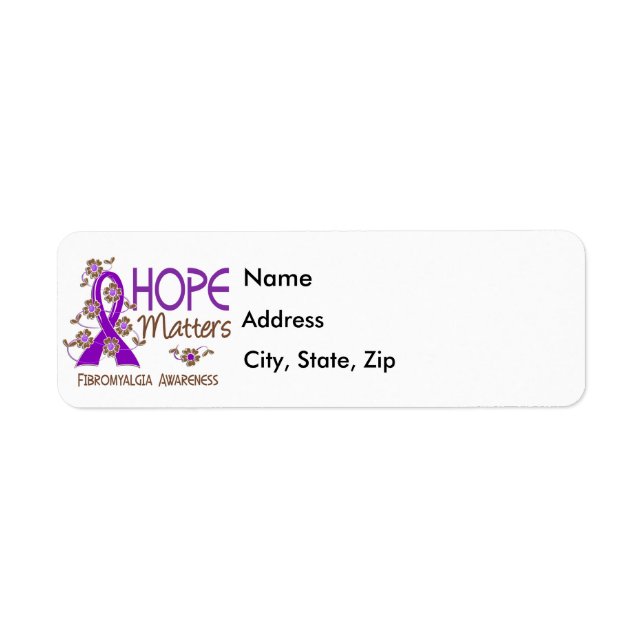 Hope Matchar 3 Fibromyalgia Returadress Etikett (Framsidan)