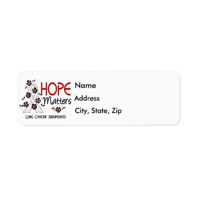 Hope Matters 3 Lung Cancer Returadress Etikett (Framsidan)