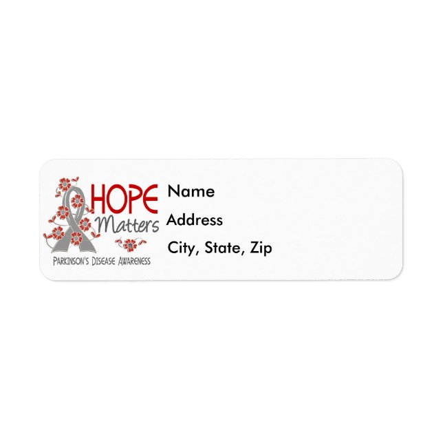 Hope Matters 3 Parkinsons sjukdom Returadress Etikett (Framsidan)
