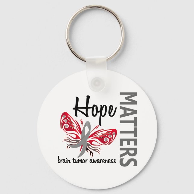 Hope Matters Butterfly Brain Tumor Nyckelring (Framsida)