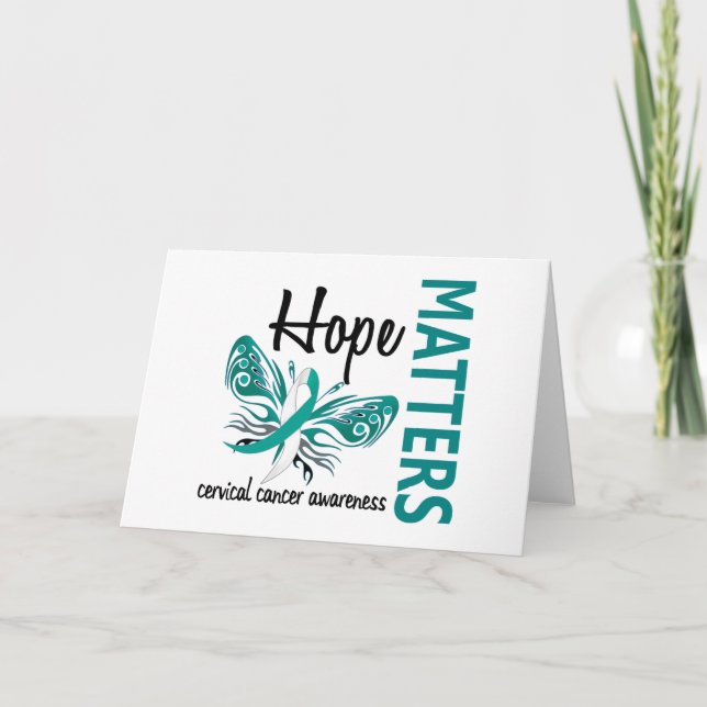 Hope Matters Butterfly Cervical Cancer Kort (Framsida)