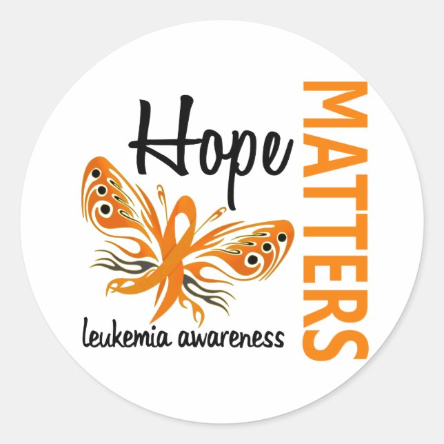 Hope Matters Butterfly Leukemia Runt Klistermärke (Framsida)