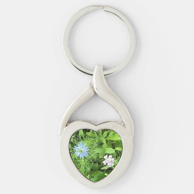 Hope Metall Heart Twisted Heart Silverfärgad Nyckelring (Framsidan)