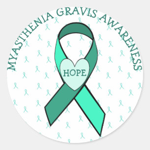 HOPE MYASTHENIA GRAVIS AWARENESS RIBBON STICKER RUNT KLISTERMÄRKE