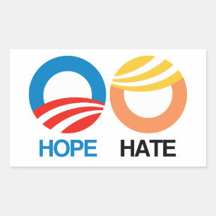 HOPE (Obama) HATE (Trump) Rektangulärt Klistermärke