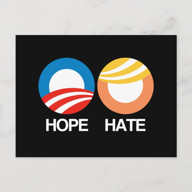 HOPE (Obama) vs. HATE (Trump) Vykort (Framsida)