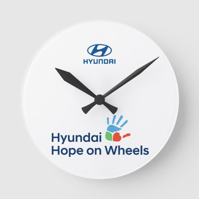 Hope On Wheels Logotyp T-Shirt Rund Klocka (Framsida)