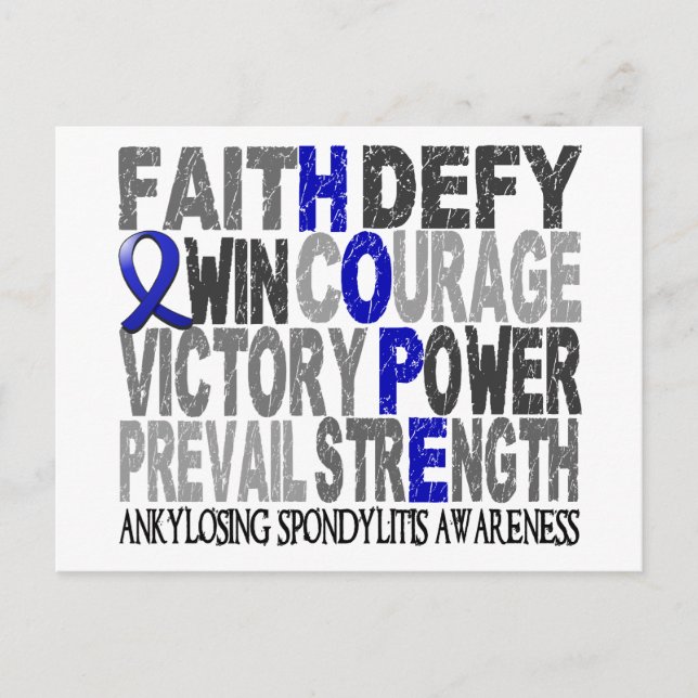 Hope Ord Collage Ankylosing Spondylitis Vykort (Framsida)
