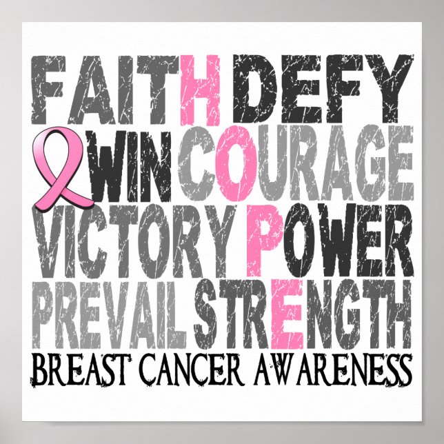 Hope Ord Collage Breast Cancer Poster (Framsidan)
