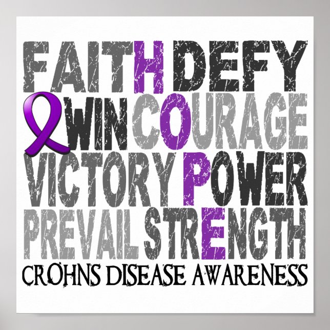 Hope Ord Collage Crohns sjukdom Poster (Framsidan)