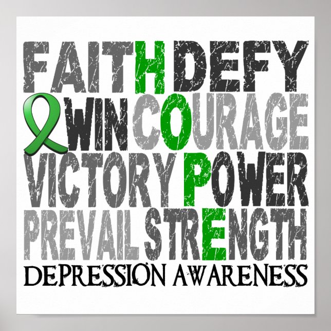 Hope Ord Collage Depression Poster (Framsidan)