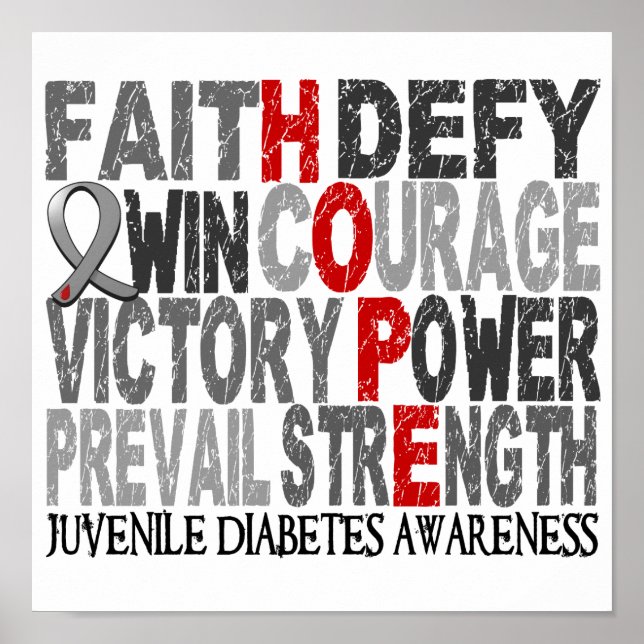 Hope Ord Collage Juvenile Diabetes Poster (Framsidan)