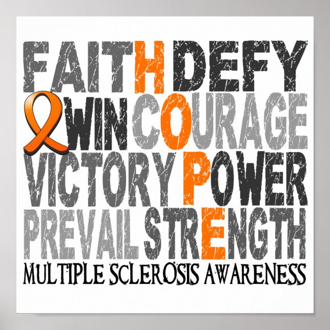 Hope Ord Collage Många Sclerosis Poster (Framsidan)