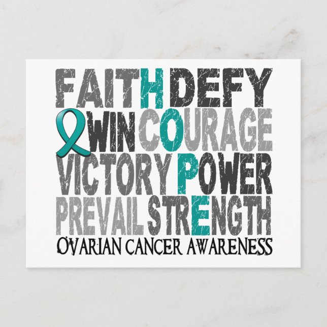Hope Ord Collage Ovarian Cancer Vykort (Framsida)