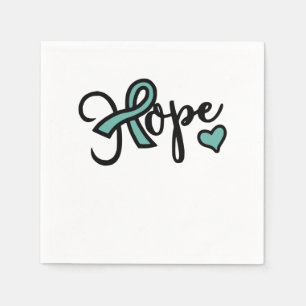 Hope Ovarian Cancer Awareness Teal Kärlek Pappersservett
