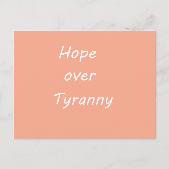 Hope over  Tyranny postcard Helg Vykort (Framsida)