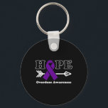 Hope - Overdose Awareness Lila Ribbon Nyckelring<br><div class="desc">Hope - Overdose Awareness Lila Ribbon</div>