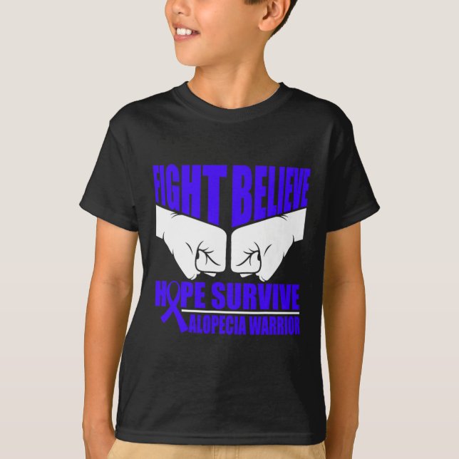 Hope Överlev Alopecia Warrior T Shirt (Framsida)