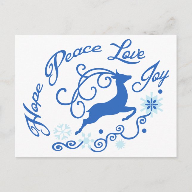 Hope Peace Kärlek Joy Vykort (Framsida)