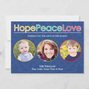 Hope Peace Kärlek Photos Helgdag Flat Card Julkort
