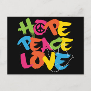 Hope Peace Kärlek Vykort