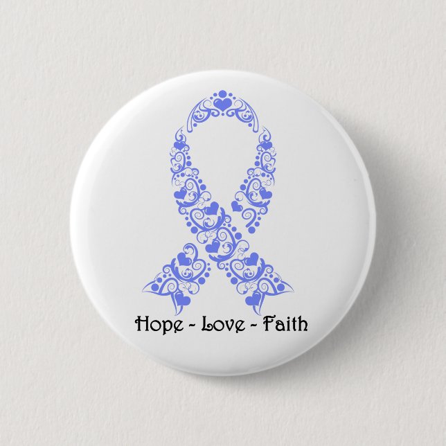 Hope Periwinkle Awareness Ribbon Knapp (Framsida)