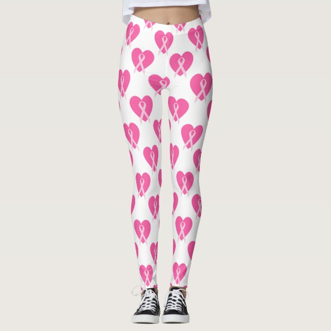 Hope Pray Fight (Breast Cancer Awareness) Leggings (Framsida)
