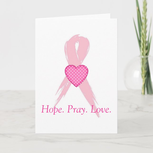 Hope.Pray. Kärlek. Breast Cancer Greeting Cards Kort (Framsida)